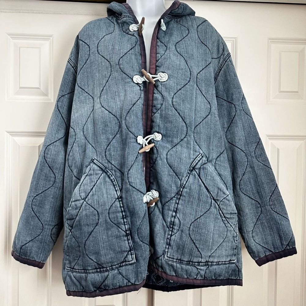 Free People by Dr. Collectors Reversible Denim Windbreaker - Picture 8 of 16